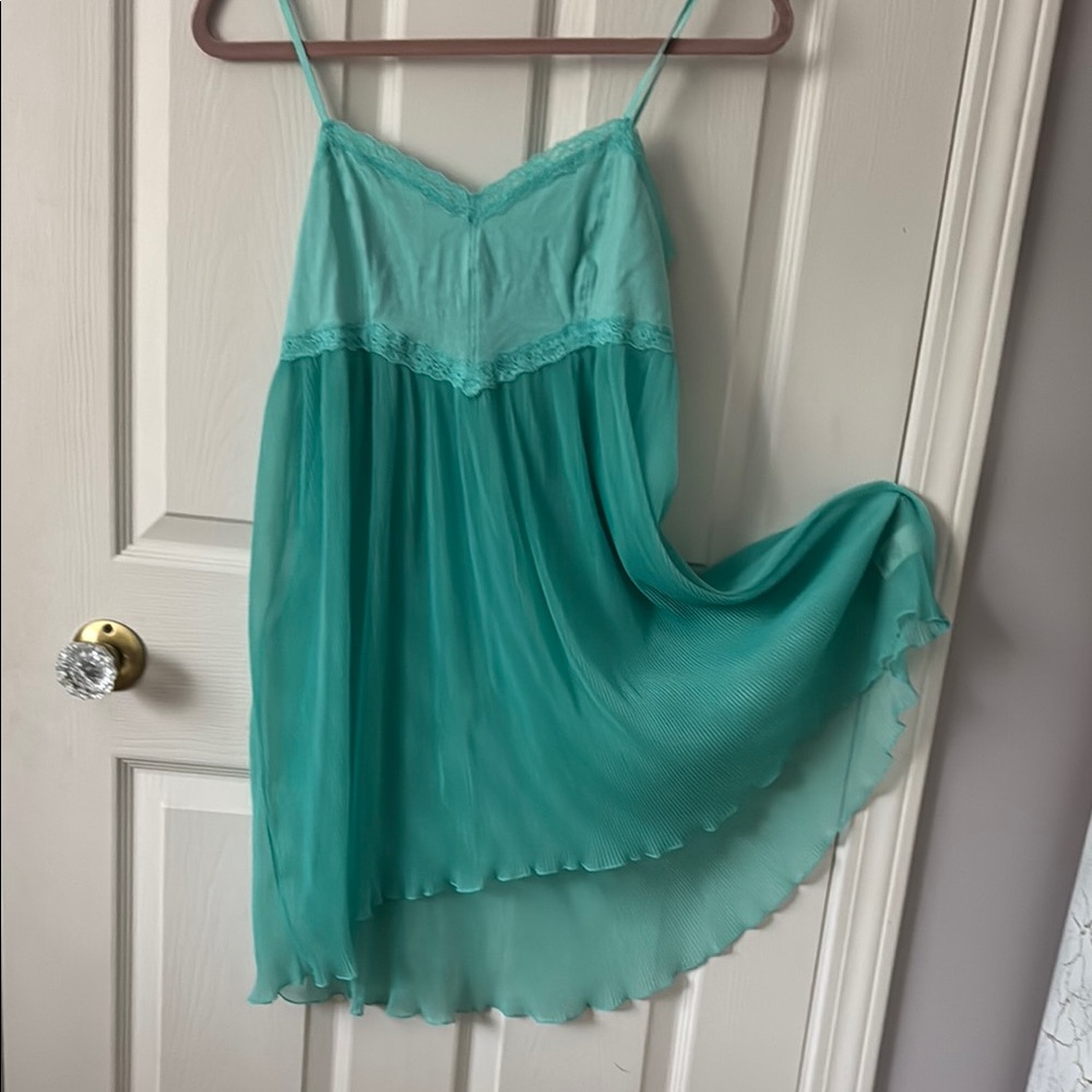 Intimately Free People Teal Spaghetti Strap Nightie